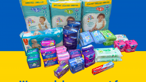 platinum cleaning Ukraine supplies donating hygiene products to refugees